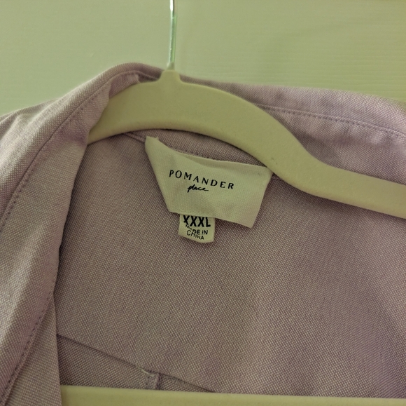 XXXL Pomander Place Lavender Button-Up Shirt Dress - Picture 3 of 5